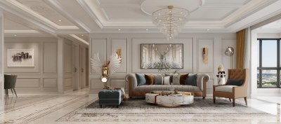 简欧客餐厅3D模型下载